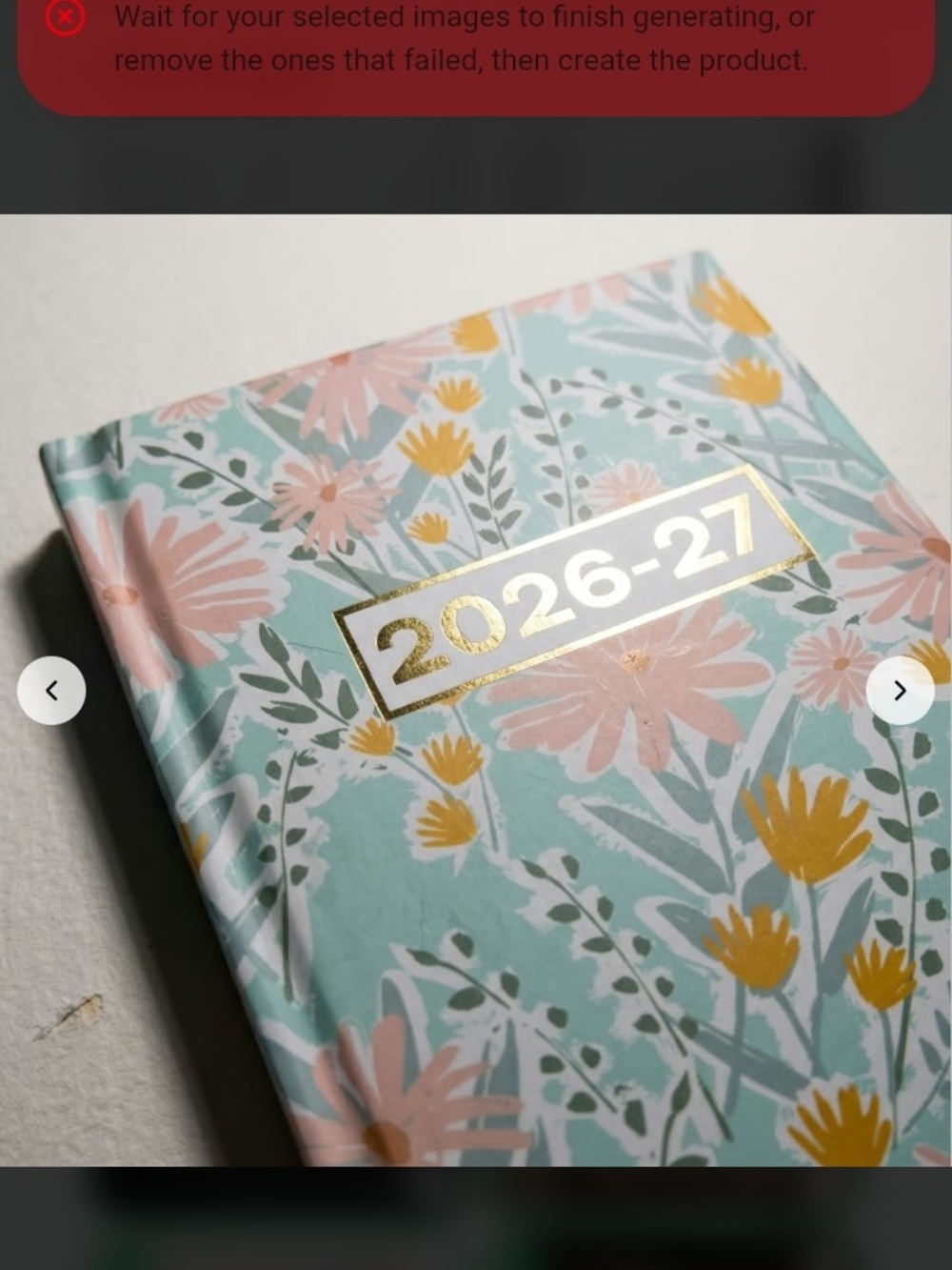 Jot 2026-27 Mini Floral Hardcover Planner - Mint Green and Pink